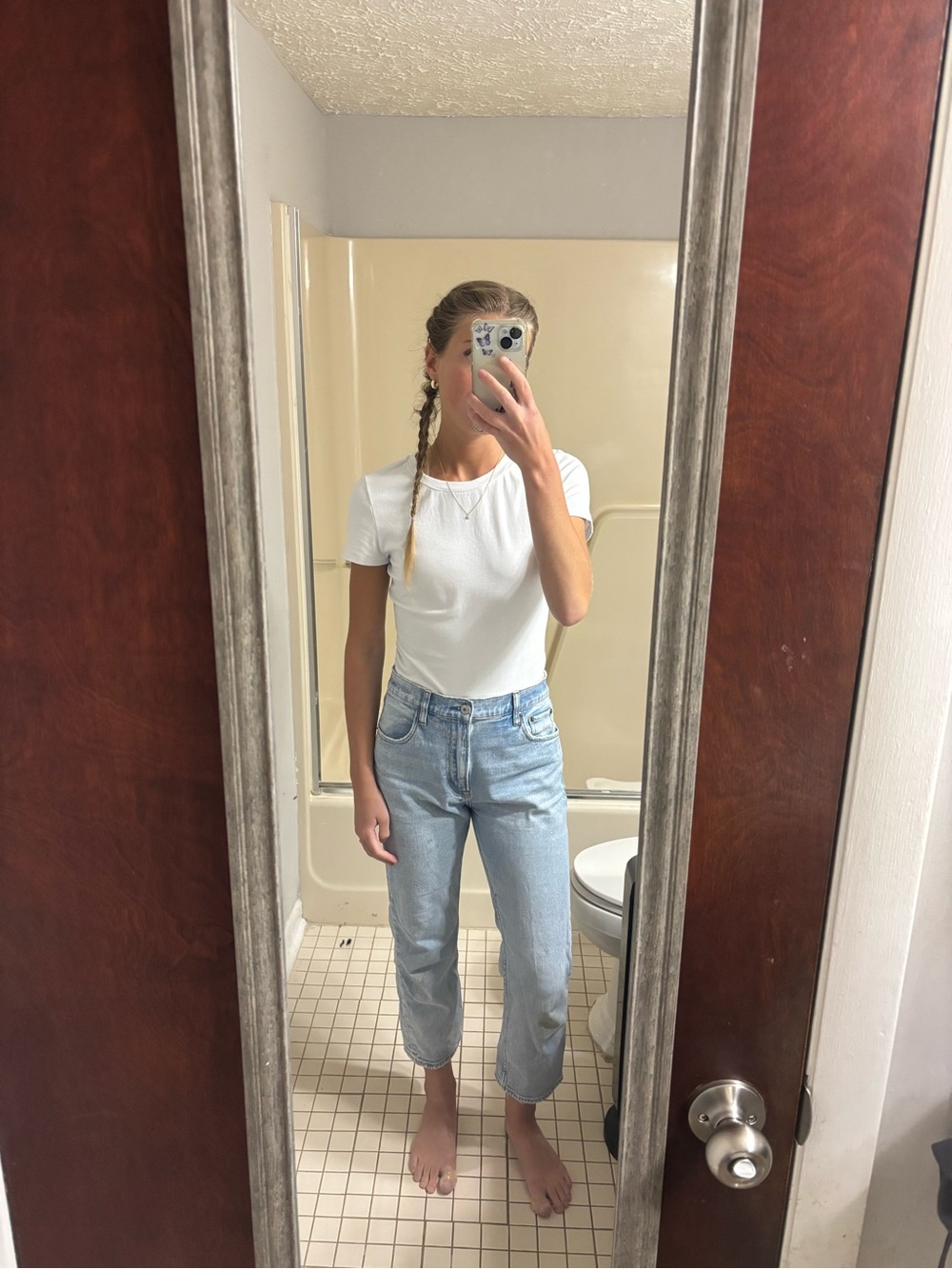 Ultra High Rise Ankle Straight Light Wash Jeans